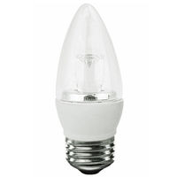 300 Lumens - 5 Watt - 2700 Kelvin - LED Chandelier Bulb - 3.8 in x 1.4 in. - 40 Watt Equal - Incandescent Match - Clear - Medium Base - 120 Volt - TCP LED5E26B1127K
