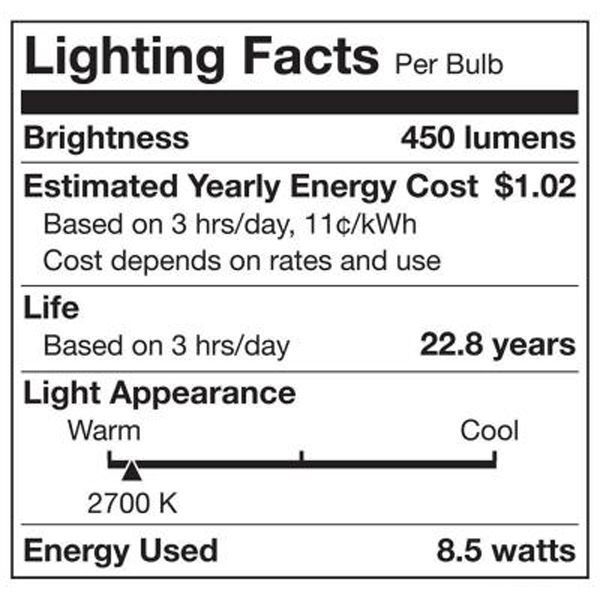 Dimmable LED - 8.5 Watt - A19 - Omni-Directional - 40 Watt Equal Image