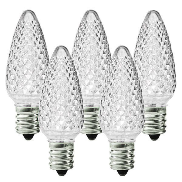 25 Pack - C7 - LED - Cool White - Faceted Finish Image