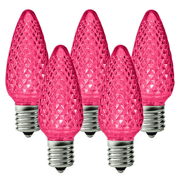 25 Pack - C9 - LED - Pink - Faceted Finish Image