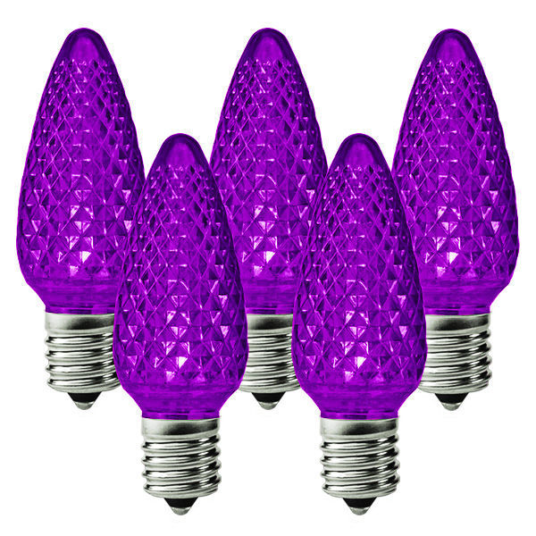 25 Pack - C9 - LED - Purple - Faceted Finish Image