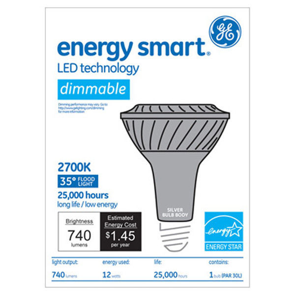 GE 65142 - Dimmable LED - 12 Watt - PAR30 - Long Neck Image