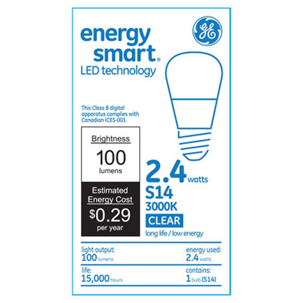 GE 65546 - 2.4 Watt - LED - S14 - Clear Image