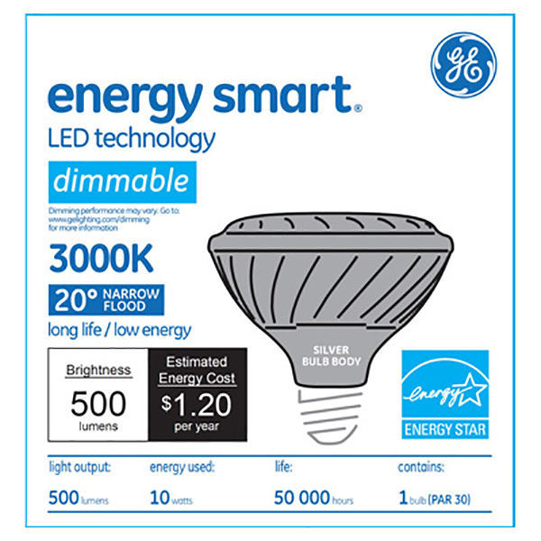 GE 61922 - Dimmable LED - 10 Watt - PAR30 - Short Neck Image
