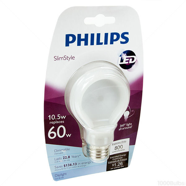 Dimmable LED - 10.5 Watt - SlimStyle A19 - Omni-Directional - 60 Watt Equal Image