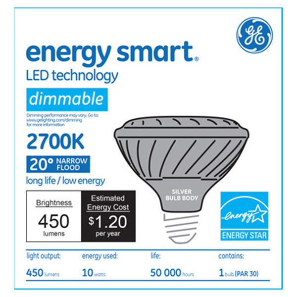 GE 61923 - Dimmable LED - 10 Watt - PAR30 - Short Neck Image