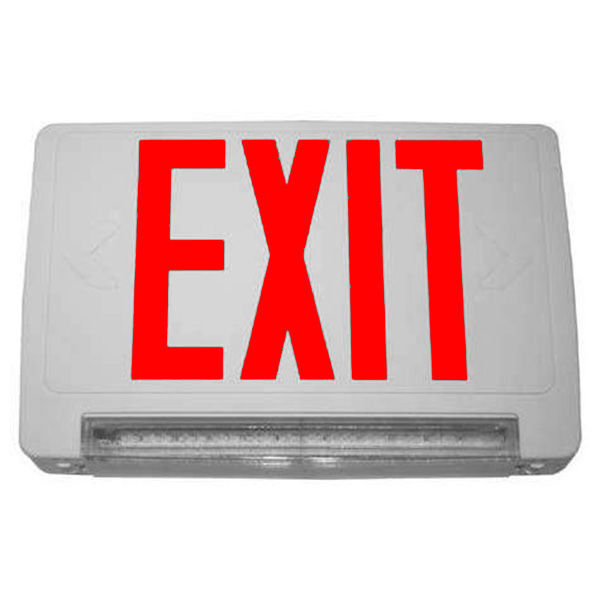 Single Face - LED Exit Sign - Includes Backup LED Light Bar - Red Letters Image