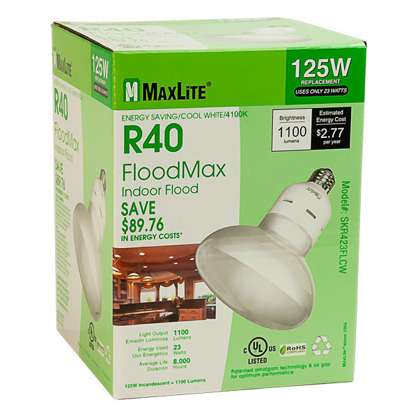 BR40 CFL - 23 Watt - 125 Watt Equal - 4100 Kelvin - Cool White Image