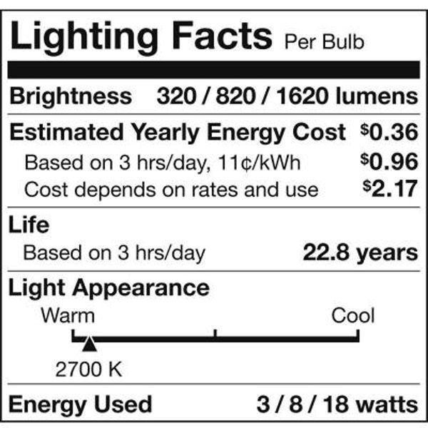 LED - A21 - 3/8/18 Watt - 30/60/100 Watt Equal Image