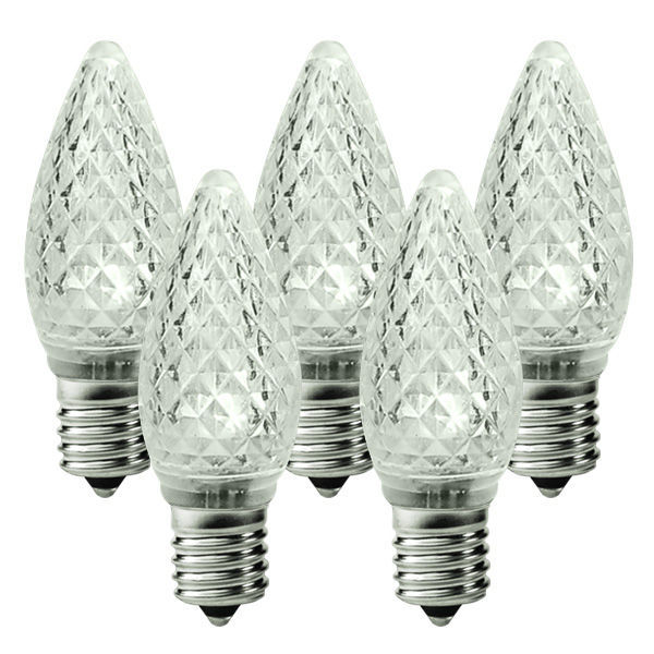 25 Pack - C9 - LED - Cool White - Faceted Finish Image