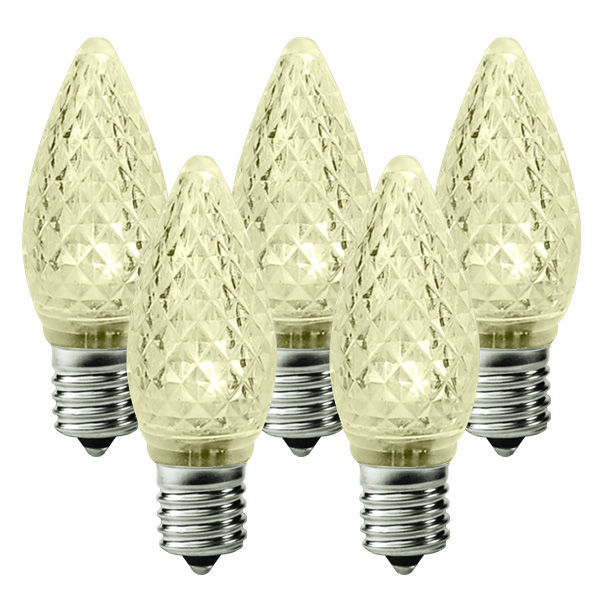25 Pack - C9 - TWINKLING LED - Warm White - Faceted Finish Image
