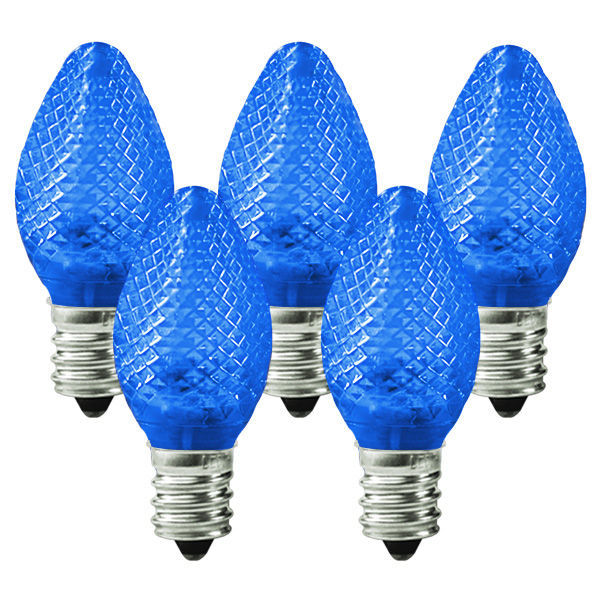 25 Pack - C7 - LED - Blue - Faceted Finish Image