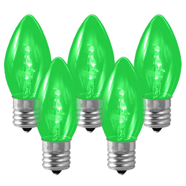 25 Pack - C9 - LED - Green - Smooth Finish Image