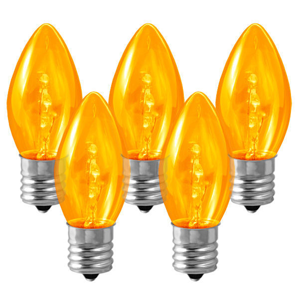 25 Pack - C9 - LED - Amber-Yellow - Smooth Finish Image
