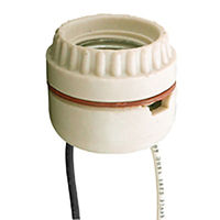 Medium Base Socket - Keyless - White Porcelain - 1/8 IPS - 6 in. Leads - 660 Watt Maximum - 250 Volt Maximum - PLT Solutions PLT 40-0084-99