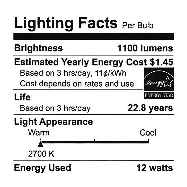 LED - A19 - 12 Watt - 75W Incandescent Equal Image