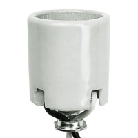 Medium Base Socket - Keyless - White Porcelain - 1/8 IPS Hickey Mount - 9 in. Leads - 660 Watt Maximum - 250 Volt Maximum -  PLT Solutions PLT 40-0078-99