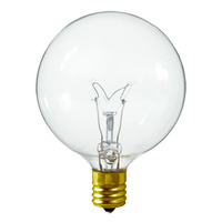 7 Watt - 2 in. Dia. - G16 Globe Incandescent Light Bulb - 25 Pack - Clear - Intermediate Brass Base - 130 Volt - PLT DEC-0007G16CLPK