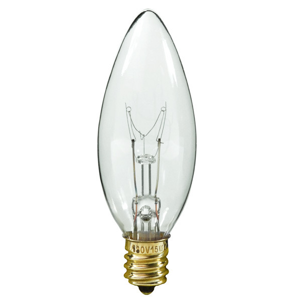 40 Watt - B8 - Clear - Straight Tip Image