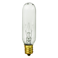 15 Watt - T6 Incandescent Light Bulb - 25 Pack - Clear - Candelabra Brass Base - 145 Volt - Halco 9021