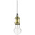 3.5 ft. - Slim Antique Pendant Light Socket - Brass Thumbnail