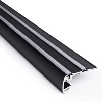 3.28 ft. Black Aluminum STEP Channel - For LED Tape Light and Strip Light - Klus B4845K7