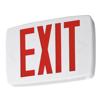 LED Exit Sign - Red Letters - Single Face - 90 Min. Battery Backup - 120/277 Volt - Lithonia LQM S W 3 R 120/277 EL N M6
