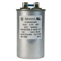 480VAC - Oil Filled Capacitor for HID Lighting - 24uf - Metal Round Case - Aerovox Z74S4824MN