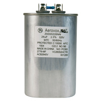 525VAC - Oil Filled Capacitor for HID Lighting - 26uf - Metal Oval Case - Aerovox Z93S5226NN