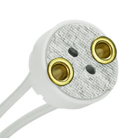 Skirted Bi-Pin Socket - 12 in. Leads - 750 Watt Maximum - 250 Volt Maximum - PLT L80054-6