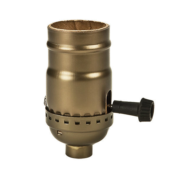 (5 Pack) 3-Way (2 Circuit) Turn Knob Socket - Antique Dark Brass Finish Image