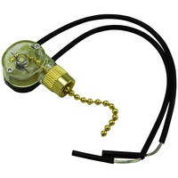 Pull Chain - On/Off Canopy Switch - 6 Amp - Single Circuit - Polished Brass - 125 Volt - PLT 55-0317-10