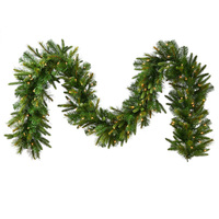 9 ft. Christmas Garland - 240 Realistic Molded Tips - Cashmere Pine - Pre-Lit with LED Warm White Lights - Vickerman A118314LED