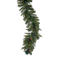 9 ft. Christmas Garland - 240 Realistic Molded Tips - Cashmere Pine - Pre-Lit with LED Multi-Color Lights - Vickerman A118315LED