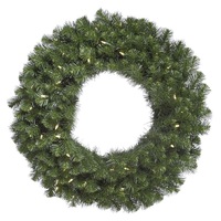 48 in. Pre-Lit Christmas Wreath - Douglas Fir - 200 LED Warm White Lights - 480 Classic PVC Needles - Vickerman A808848LED