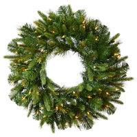 4 ft. Christmas Wreath - 280 Realistic Molded Tips - Cashmere Pine - Pre-Lit with LED Warm White Bulbs - Vickerman A118348LED