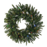 2 ft. Christmas Wreath - 120 Realistic Molded Tips - Cashmere Pine - Pre-Lit with LED Multi-Color Bulbs - Vickerman A118326LED