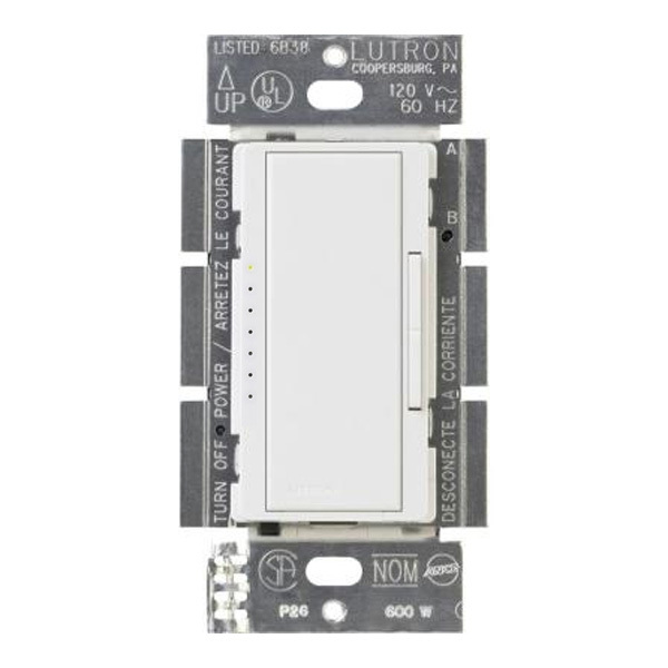 Lutron Maestro MA-1000-WH - White Incandescent Dimmer
