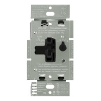 CFL/LED or Incandescent/Halogen Dimmer Switch - Single Pole/3-Way - Toggle and Slide Switch - Black - 600 Watt Max. Incandescent or 150 Watt Max. LED - 120 Volt - Lutron AYCL-153P-BL