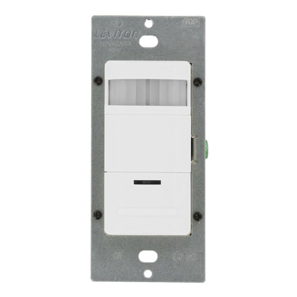 Leviton Decora ODS10-IDW - White - Single Pole - Occupancy Sensor - Auto OFF/Manual ON - For Incandescent Lights