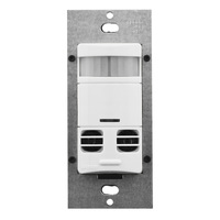 Self-Adaptive Occupancy Sensor - Passive Infrared (PIR) and Ultrasonic - White - 800 Watt Maximum - 120/277 Volt - Leviton OSSMT-GDW