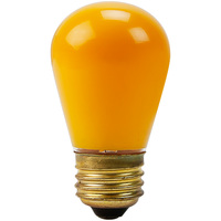 11 Watt - S14 Incandescent Light Bulb - Ceramic Yellow - Medium Brass Base - 130 Volt - PLT IN-0011S14CY