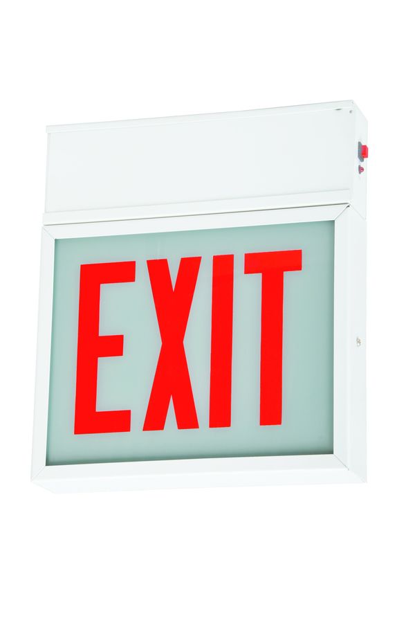 LED Exit Sign - White Steel - Right Arrow Image