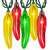 (35) Bulbs - Multi-Color Chili Pepper Lights Thumbnail