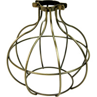Light Bulb Cage - Sphere Style - Antique Brass - Large Clamp Mount