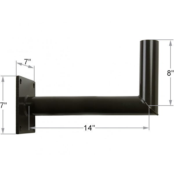 Angled Wall Mount Tenon Bracket - PLT RABH14-MOD-Y