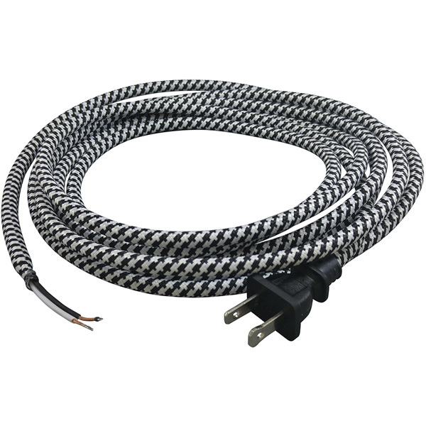 Rayon Covered Cord Set Black/White 11 ft. - PLT 56-1810-71