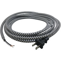 Rayon Covered Lamp Cord Set - Black and White - SVT/2 - 11 ft. Length - PLT Solutions 56-1810-71