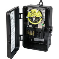 24 Hour Mechanical Dial Time Switch - Raintight Plastic Case - Black Finish - 120 Volt - Precision Multiple CD101