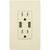 USB Dual Charger Receptacle - Light Almond Thumbnail